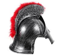 GARVALON Casco da Uomo in Costume Romano Elmo Antico Argento Accessorio Fotografico per Carnevale Copricapo da Soldato per Feste e Cosplay Adulti