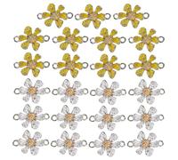 GARVALON Ciondoli a Forma di Fiore in Lega 3d per Fai da Te, Set da 30 Pezzi Bianco e Giallo, Materiali per Creazione Gioielli, Accessori Decorativi per Bracciali, Collane e Orecchini