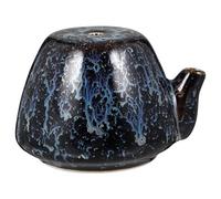 GARVALON Contenitore Acqua per Calligrafia in Ceramica Blu Vetrificata Gocciolatore Fine per Inchiostro e Pittura Design Creativo e Facile da Pulire per Lettering e Progetti Artistici