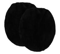 GARVALON Copriwater Imbottito in Morbido Peluche Nero Set 2 Pezzi Lavabile in Lavatrice Fodera Protettiva per Copriwater Rotondo e Oblungo Accessorio Bagno Antispolvere e Confortevole