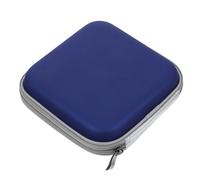 GARVALON Custodia Porta CD Blu 20 Slot Doppia Cerniera e Maniglia, Organizer per Archiviazione Dvd e Libretto CD Protezione Antipolvere in Pellicola Pp e Tessuto Non Colore Casuale