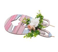 GARVALON Decorazione Pasquale Legno con Coniglio Cartone Plaque Appesa per Porta e Muro per Atmosfere Festive e Decorazioni Primaverili