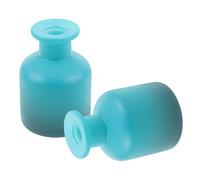 GARVALON Flacone Diffusore in Vetro Cilindrico Vuoto 150 Ml Grigio Blu 2 Pezzi per Aromaterapia Bastoncini di Giunco senza Fiamma per Casa e Ufficio Contenitori Ricaricabili per Oli