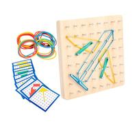 GARVALON Geoboard in Legno per Tavola con Chiodi Gioco Educativo per Imparare Forme Geometriche e Creatività Montessori per Ragazzi e Ragazze