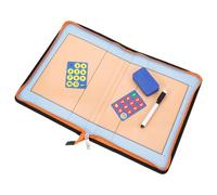 GARVALON Lavagna Pallavolo Tattica con Zip in Pelle PU Lavagnetta Cancellabile Secco con Pennarelli per Allenatori Portatile e Leggera per Strategie di Gioco Professionali