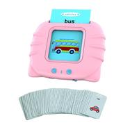 GARVALON Macchina Educativa Inglese per 56 Schede Didattiche Parlate Gioco di Alfabetizzazione Interattivo in Rosa Set di Apprendimento Precoce per Sviluppo Cognitivo e Vocabolario