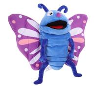 GARVALON Marionetta a Mano Farfalla in Peluche Morbido Bocca Mobile, Burattino Interattivo per Spettacoli e Gioco Genitore-figlio, Pupazzo Cartone Animato per Narrazione e Teatro Educativo