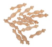 GARVALON Mini Pilastri Romani in Legno Massello Grezzo, Terminali Decorativi per Mobili Incisioni Classiche, 7,5x1,8 Cm, Supporto Stabile per Armadi e Scale, Set da 12 Pezzi