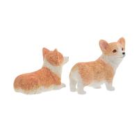 GARVALON Miniature di Corgi in Resina 2 Pezzi Statuette per Auto e Ornamenti per Cruscotto Decorazioni Creative in Miniatura per Collezionisti e Appassionati di Cani