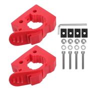 GARVALON Morsetti a Sgancio Rapido in Gomma Rossa Regolabili, Set 2 Paia per Portautensili, Supporto Antiscivolo per Manici da 1,2" a 1,6" per Camion, Atv e Attrezzature Outdoor