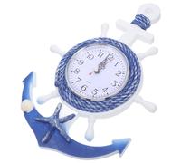 GARVALON Orologio da muro Ancora Barca, Design marino, Superficie Chiara, da Appendere, per Soggiorno e Casa, Decorazione Marittima