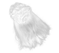 GARVALON Parrucca da Giudice Maschile Bianca Lunga Riccia Sintetica, Copricapo da Avvocato per Cosplay, Balli in Maschera e Feste, Design Leggero Traspirante per Uso Prolungato