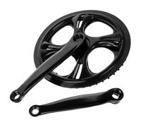 GARVALON Pedivelle per Bicicletta Pieghevole e Mountain Bike Corona a Disco Ovale in Ferro 48 Denti Manovella Leggera Antiscivolo per Bici Guarnitura Singola per Viaggi e Uso