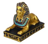 GARVALON Piccola Statua Sfinge in Nera e Dorata Decorazione Vintage da Tavolo per Ristorante e Casa Artigianato Raffinato Scultura Mitologica Antica Elegante per Soggiorno e Ufficio