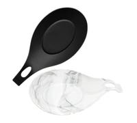GARVALON Poggiamestolo da Cucina in Silicone Resistente 2 Pezzi, Porta Cucchiaio e Poggia Cucchiaino Antiscivolo per Tavolo, Accessorio per Cucina, Ristorante e Uso Domestico