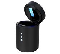 GARVALON Posacenere Portatile per Auto LED Contenitore per Raccolta Rifiuti in Materiali Ignifughi Pbt PC ABS Mini Cestino per Interni Auto Installazione su Cruscotto e Bocchetta Aria