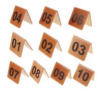 GARVALON Set 10 Segnaposto Numerici Bifacciali in Acrilico 6x6 Cm Numeri 1-10, Marcatori di Scena Riutilizzabili per Ristoranti, Eventi e Scene Detective, Porta Numeri da Tavolo Design a V