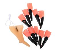 GARVALON Set 2 Pezzi di Unghie Finte da Strega e Naso da Strega Nero per Halloween Oggetti di Scena per Feste in Maschera Accessori Leggeri e Portatili per Cosplay e Giochi di Ruolo