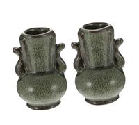 GARVALON Set 2 Pezzi Vasi in Ceramica da Tavolo per Fiori e Tulipani, Contenitori Decorativi per Piante, Design Semplice e Stile Artistico per Casa e Desktop