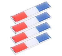 GARVALON Set 4 Metallo Bandiera Francese 3D Stemmi Resistenti alle Intemperie per Decorazione Auto Esterna e Porta di Casa Compatta Adesivo Forte senza Foratura