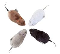 GARVALON Set 4 Pezzi Giocattoli a Carica per Gatti Topi Meccanici in Peluche Multicolore Giocattoli Interattivi per Animali Domestici per Stimolare Gioco e Correggere Colore Casuale