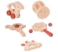 GARVALON Set 5 Pezzi Sonagli in Legno per Piccoli Giocattoli Educativi Musicali per Ragazzo Ragazza Stimolazione Sensoriale e Coordinazione Manuale Regalo Sicuro per Primi Anni