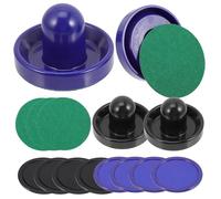 GARVALON Set Accessori Air Hockey da Tavolo 96mm Spintori in Plastica Dischi Neri e Blu, Ricambi per Gioco Hockey Domestico, Kit 14 Pezzi per Divertimento Famiglia