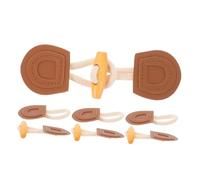 GARVALON Set da 4 Bottoni a Levetta in Corno PU Marrone per Cappotti e Giacche a Vento Fibbie di Legno Resistenti e Sicure Accessori per Cucito di Maglioni e Capi in Lana Chiusure