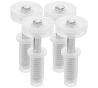 GARVALON Set di 4 Cerniere Pivot per Porte a Soffietto da Armadio in Plastico e Acciaio Inox Bianco, Apertura Scorrevole, Ferramenta per Porte Pieghevoli