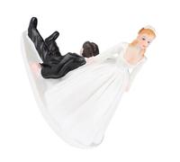 GARVALON Statuina Sposo Fuggitivo per Torta Nuziale in Resina Spiritosa Decorazione Divertente Sposi per Matrimonio Topper e Originale per Dolci e Ambienti Casa