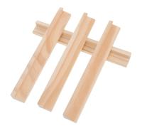 GARVALON Supporto in Legno per Carte da Gioco e Basi Domino Multifunzione da Tavolo 19 Cm, Espositore Porta-domino in Legno per Tessere Lettere e Domino, Set 4 Pezzi per Giochi e Attività