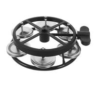 GARVALON Tamburello Hi-hat Montabile con Singola Serie di Sonagli Accessorio per Batteria con Dado di Fissaggio per Piatti per Concerti e Party Natalizi