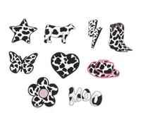 GARVALON Toppe Termoadesive a Forma di Animale 9 Pezzi Toppe da Cucire Ricamate Stile Cowgirl e Cuore Adesivi Applicati per Abbigliamento Fai da Te Accessori Moda Casual e Country