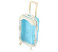 GARVALON Valigia in Miniatura per Bambini in Plastica Blu, Resistente All'usura, Adatta come Accessorio per Casa delle Bambole per Sviluppare la Coordinazione Occhio-mano