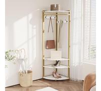 Garvee Appendiabiti - Stand Appendiabiti Con 6 Ganci Doppi, 2 Ripiani, Scaffale Portascarpe e Portaoggetti, Guardaroba Aperto Salvaspazio Per Camera Da Letto, Soggiorno, Corridoio e Ufficio