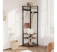 Garvee Appendiabiti - Stand Appendiabiti Con 6 Ganci Doppi, 2 Ripiani, Scaffale Portascarpe e Portaoggetti, Guardaroba Aperto Salvaspazio Per Camera Da Letto, Soggiorno, Corridoio e Ufficio