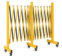 Garvee Barriera di sicurezza in metallo espandibile da 2,4 m, barriera di sicurezza portatile pieghevole con 6 ruote, recinto retrattile per il controllo del flusso del veicolo per vialetti, gestione