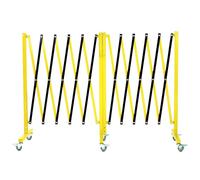 Garvee Barriera di sicurezza industriale espandibile in metallo, 6 m, girevole e portatile, con scheda di avvertimento e rotelle, recinzione di traffico retrattile, barriera di sicurezza mobile,