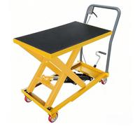 Garvee Carrello Elevatore Idraulico Manuale Capacità 500 Libbre Altezza Sollevamento 28,5" Forbice Singola Piattaforma Carichi Pesanti Superficie Antiscivolo Ruote Piroettanti Bloccabili