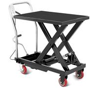 Garvee Carrello Elevatore Idraulico Manuale Capacità 500 Libbre Altezza Sollevamento 28,5" Forbice Singola Piattaforma Carichi Pesanti Superficie Antiscivolo Ruote Piroettanti Bloccabili