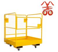 Garvee Cestello Muletto Pieghevole 92x92cm 1200lb 2 Persone Rete 4 Ruote HD | Carrello elevatore, 554 kg, 36x36", parapetti con catene, imbracature, freni di stazionamento, massima sicurezza in quota