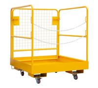Garvee Cestello Muletto Pieghevole 92x92cm 1200lb 2 Persone Rete 4 Ruote HD | Carrello elevatore, 554 kg, 36x36", parapetti con catene, imbracature, freni di stazionamento, massima sicurezza in quota