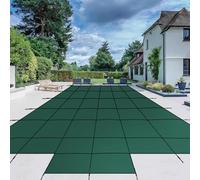 GARVEE Copertura di sicurezza per piscina interrata, adatta per piscina da 4,9 x 9,8 m con gradini centrali, set completo con rete di sicurezza per piscina e strumenti di installazione, copertura per