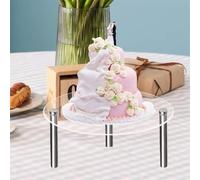 Garvee Elegante supporto per torte a 3 ripiani in acrilico trasparente con gambe in metallo - Panoramica di Dessert