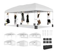 Garvee Gazebo Pieghevole Robusto Esterni Impermeabile e Antivento - 6 Pannelli Laterali Rimovibili Riparo Di Emergenza Giardini Ricevimenti, Eventi Con Borsa Per Il Trasporto