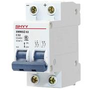 Garvee Interruttore in miniatura DC a 2 poli, 1000 V, 32 A, per PV solare, scatto magnetico termico, protezione da sovracorrente e cortocircuito, montaggio su guida DIN, modello 2P32A