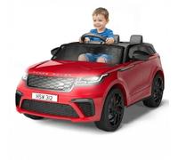 Garvee Land Rover - Auto elettrica per bambini, 2 posti, porte idrauliche, doppio motore, 12 V, telecomando 2,4 G, altoparlante, clacson, luci LED, sicurezza bambini da 3 a 6 anni, rosso