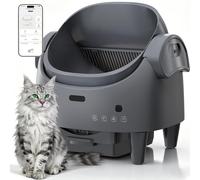 Garvee Lettiera per gatti autopulente, grande, 13 l, con design aperto e sensori di sicurezza, controllo tramite app e modalità automatica, per case con più gatti, grigio freddo