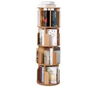 Garvee Libreria rotante in legno a 4 ripiani, libreria da pavimento a 360°, multi funzionale, organizer per soggiorno, bambini e adulti