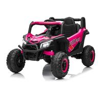 Garvee Macchina Elettrica per Bambini UTV 12V Fuoristrada Auto Elettrica | Doppio Motore, Telecomando, Luci LED, Musica, Bluetooth, USB, Velocità 2-5 km/h, Carico 30 kg, per Bambini 3+ Anni, Fucsia